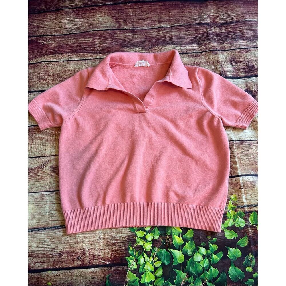 Anthropologie THML Peach Pink Short Sleeve Sweater Size XS